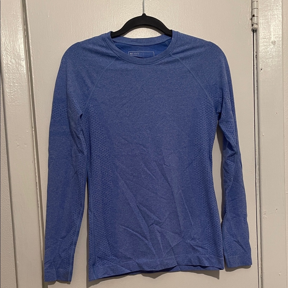 Figs Blue Long Sleeve Top